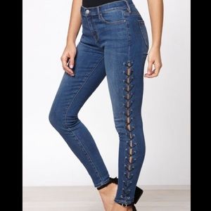 PacSun High Rise Ankle Jegging w/ Lace Up Sides